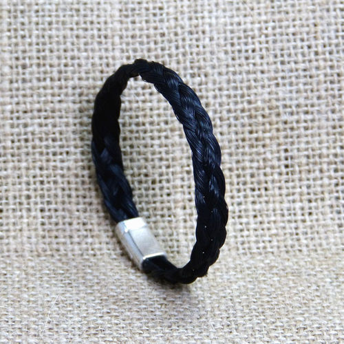 bracelet tresse large noir