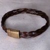 bracelet tresse large marron naturel